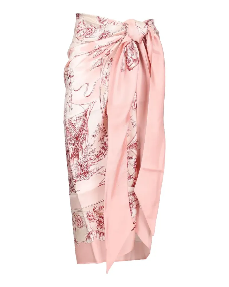 Ferragamo Voyage-print silk pareo - Rosa Rosa