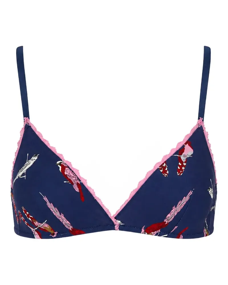 Laura Urbinati BH mit Vogel-Print - Blau Blau