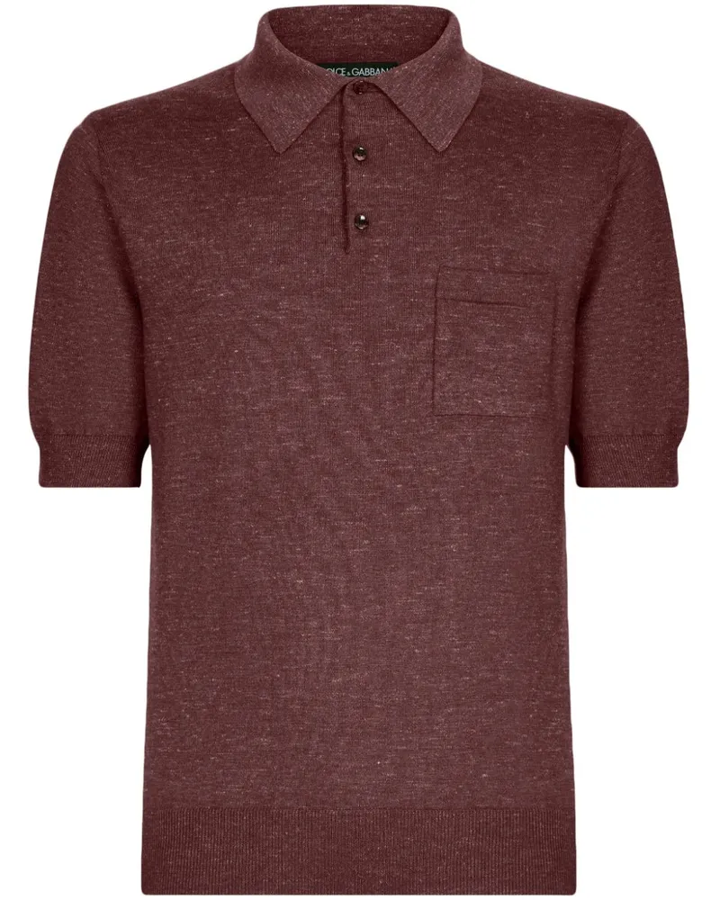 Dolce & Gabbana Gestricktes Poloshirt - Rot Rot