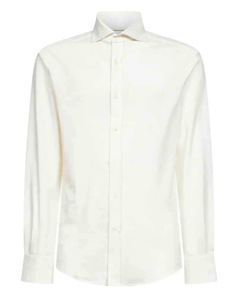 Brunello Cucinelli mother-of-pearl button long-sleeve shirt - Nude Nude