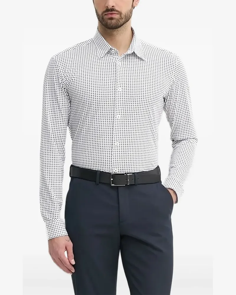 HUGO BOSS Hemd mit geometrischem Print - Weiß Weiß