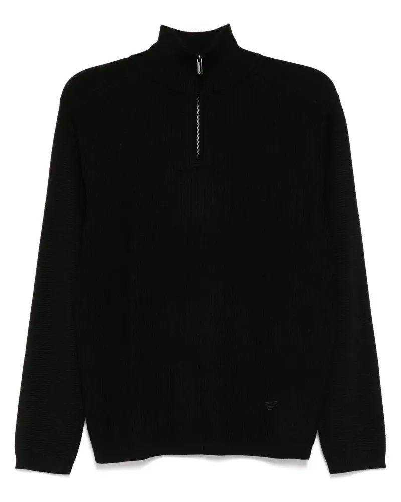Emporio Armani Pullover mit Reißverschluss - Schwarz Schwarz