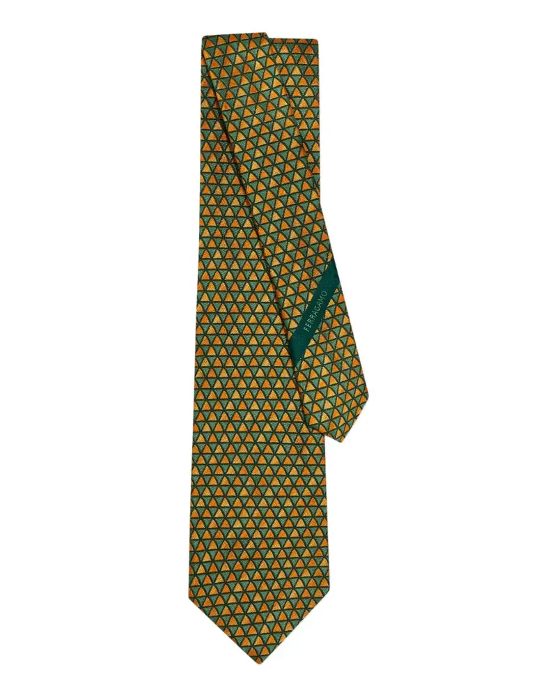 Ferragamo Krawatte mit grafischem Print - Grün Grün