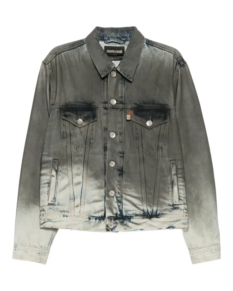 Roberto Cavalli Jeansjacke mit Stickerei - Grau Grau