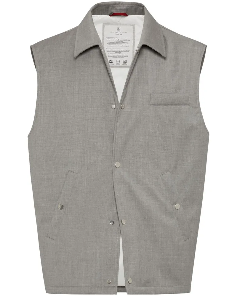 Brunello Cucinelli Gefütterte Weste - Grau Grau