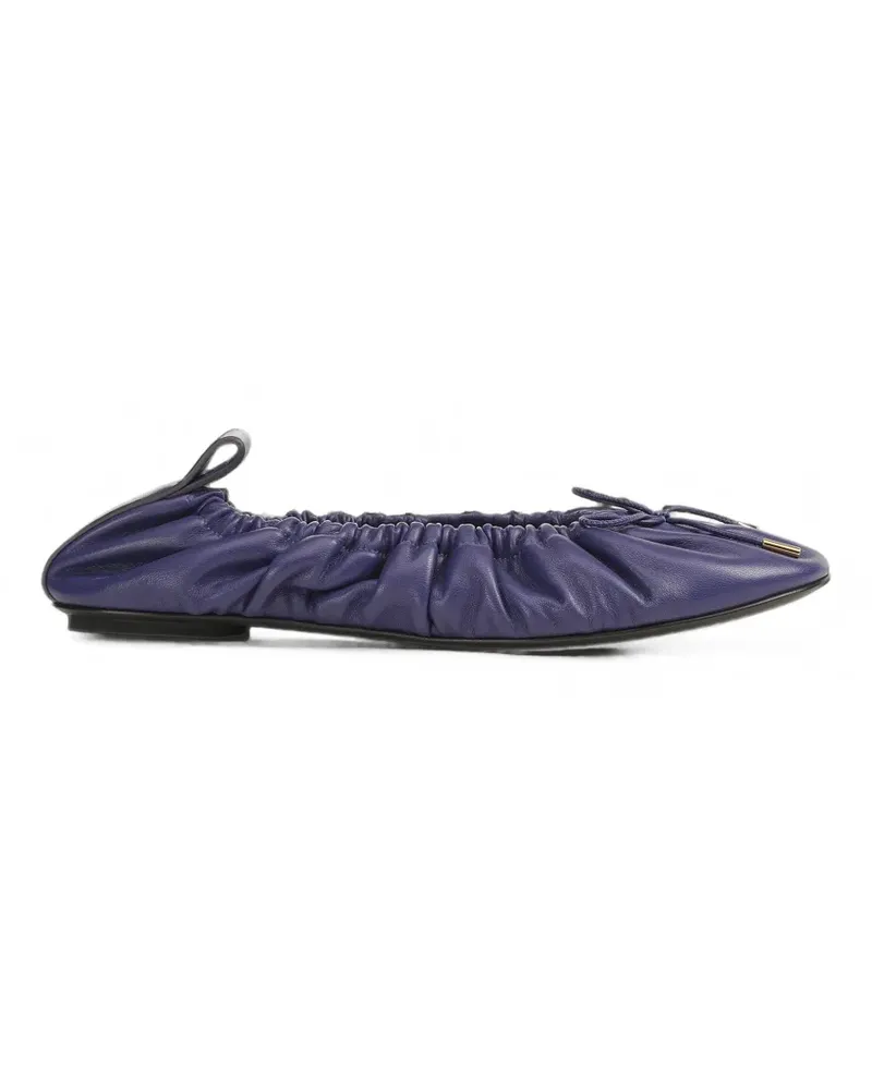 Sergio Rossi Geraffte Plisse Ballerinas - Violett Violett