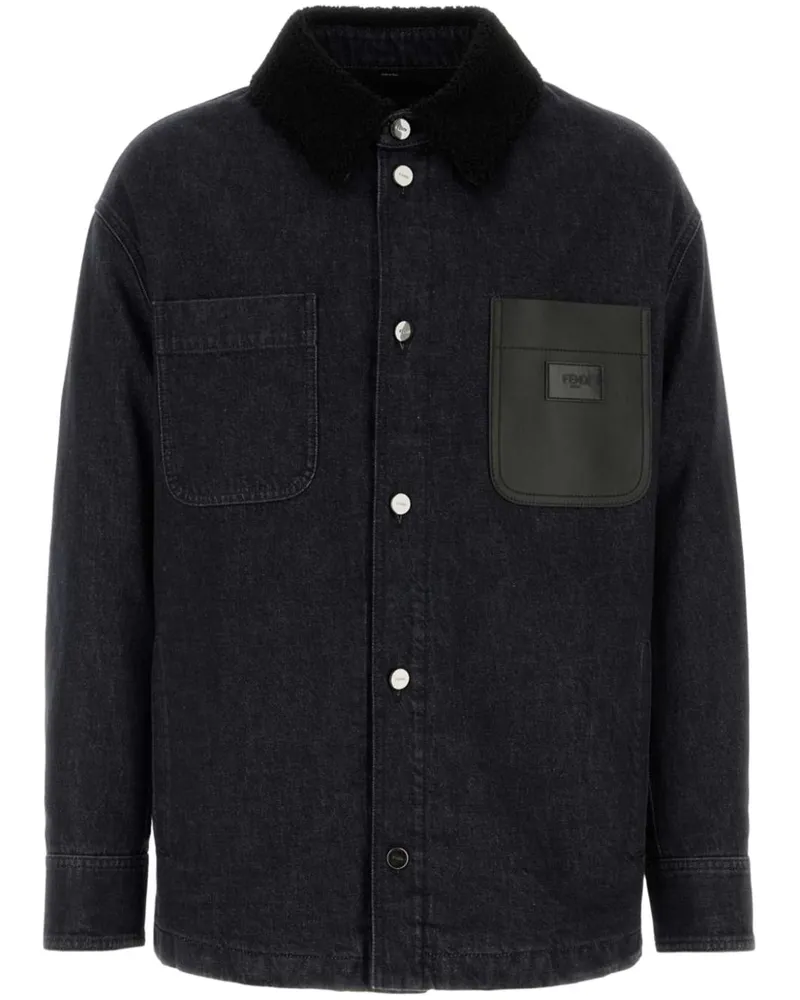Fendi Gefütterte Jeansjacke - Schwarz Schwarz