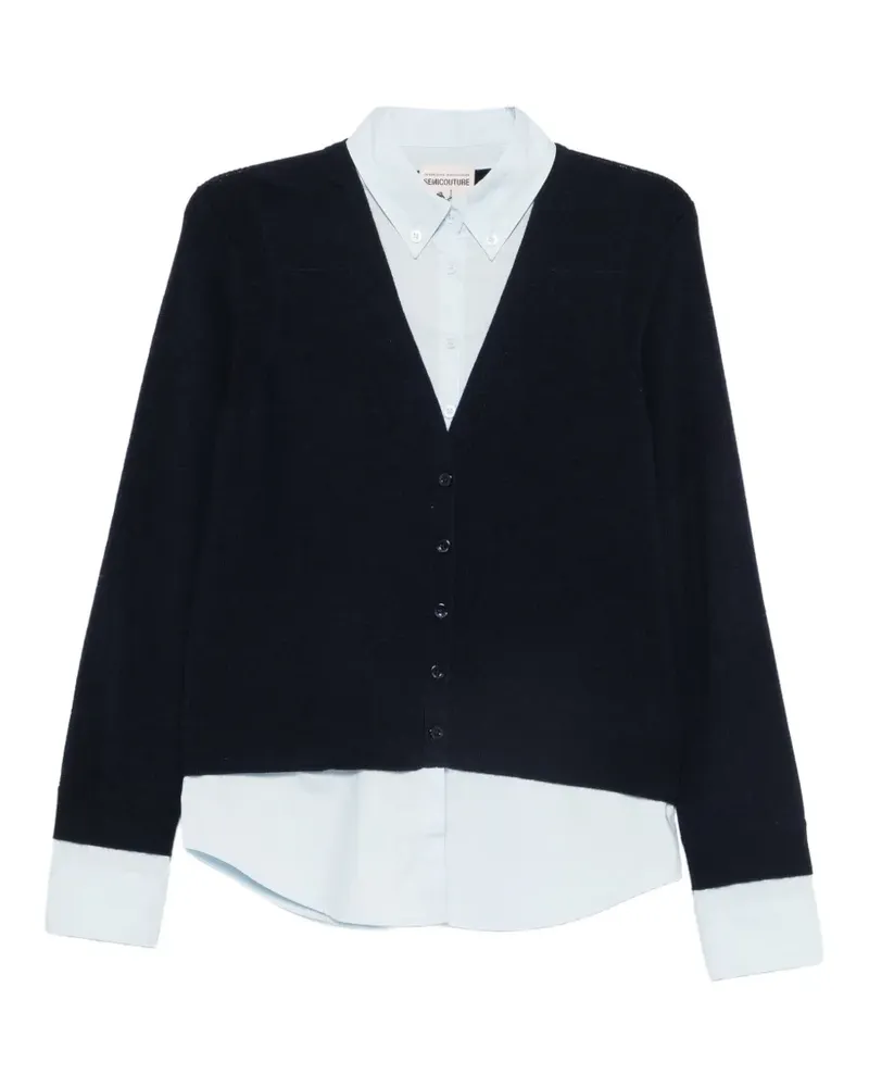 Semicouture Cardigan im Layering-Look - Blau Blau