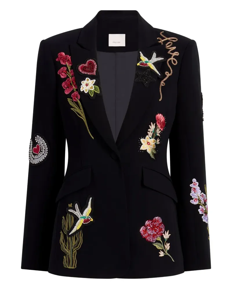 Cinq à Sept Blazer mit Amour-Stickerei - Schwarz Schwarz