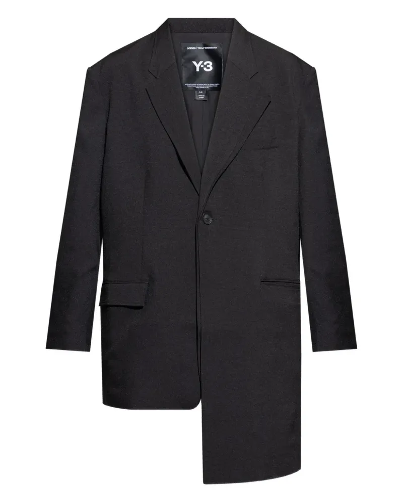 Y-3 Asymmetrischer Blazer - Schwarz Schwarz