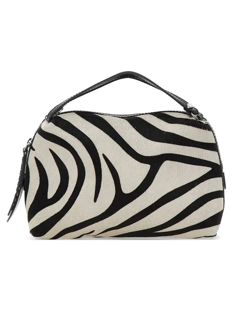 Gianni Chiarini small Alifa zebra-print tote bag - Weiß Weiß