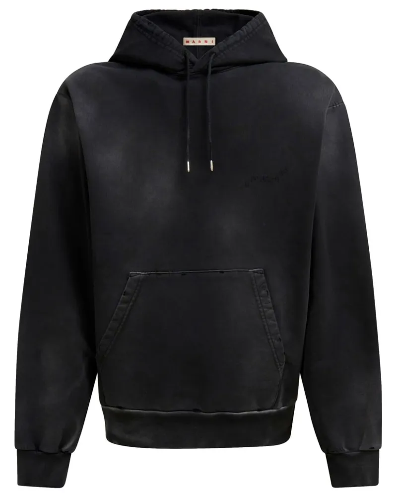 Marni Hoodie mit Bleach-Optik Schwarz