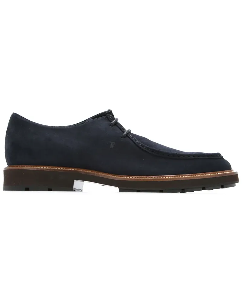 TOD'S Wildleder-Derby-Schuhe mit Logo-Stempel - Blau Blau