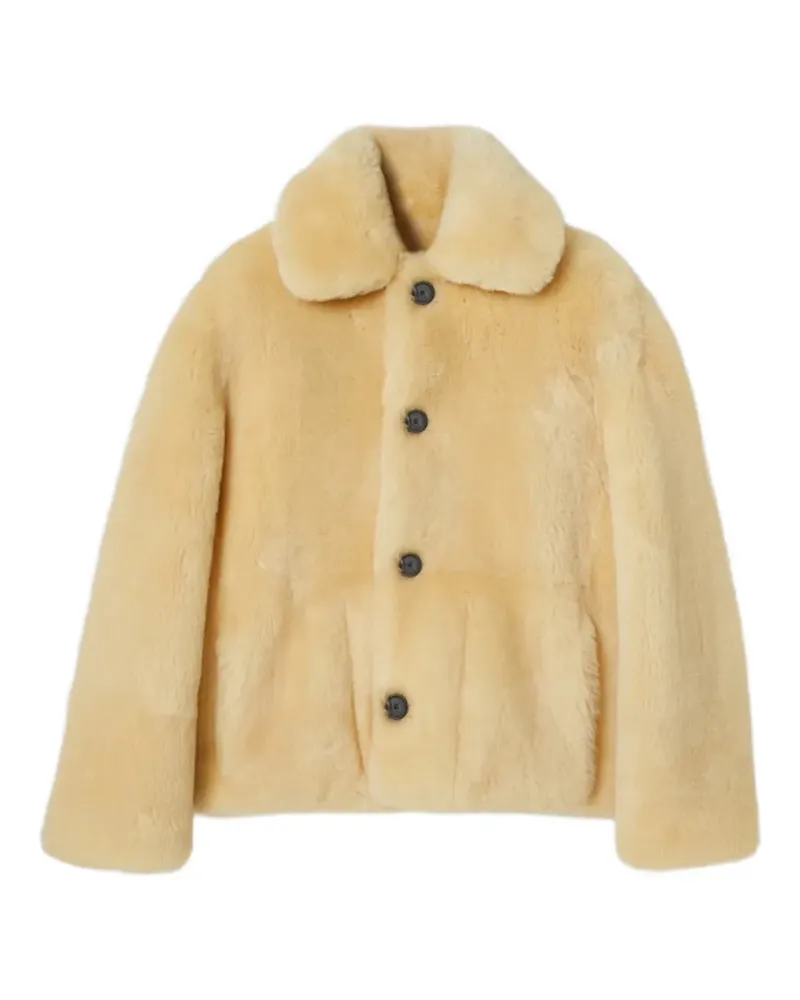 Gucci Jacke aus Shearling mit Knöpfen - Gelb Gelb