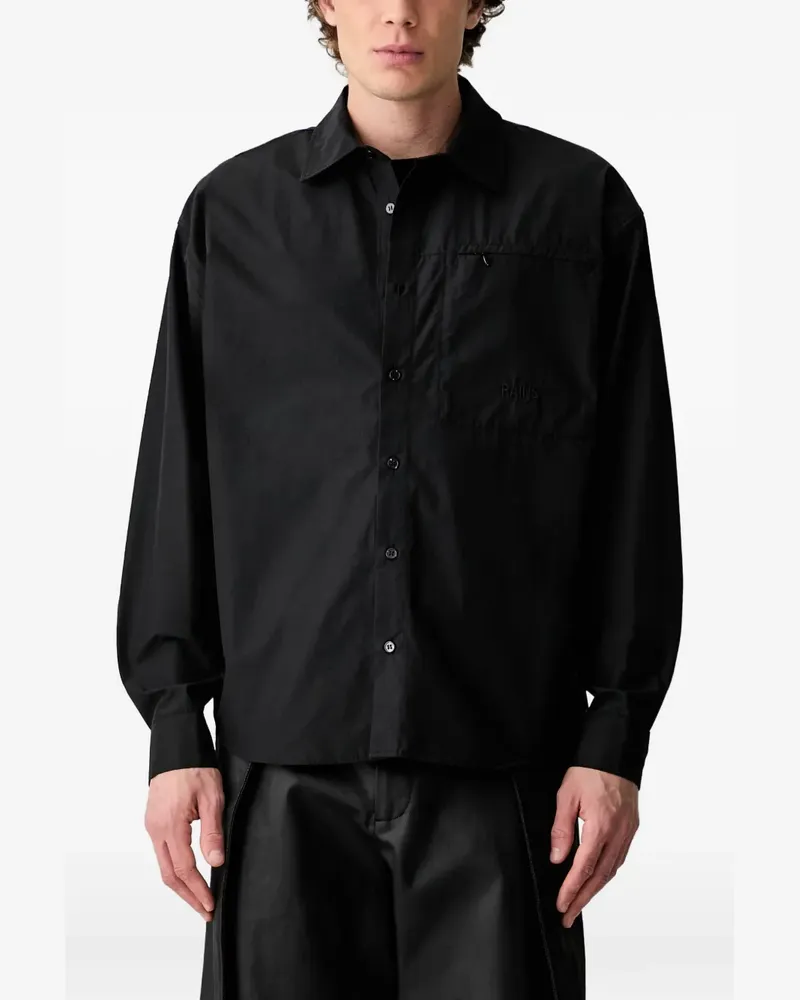 RAINS Hemd mit Logo-Stickerei - Schwarz Schwarz