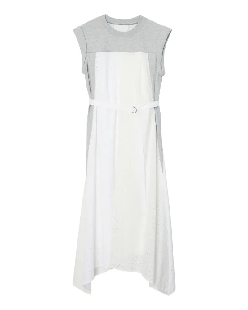 3.1 phillip lim Terry eyelet belted midi dress - Weiß Weiß