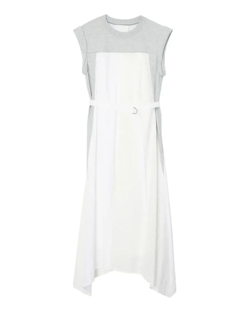 3.1 phillip lim Terry eyelet belted midi dress - Weiß Weiß