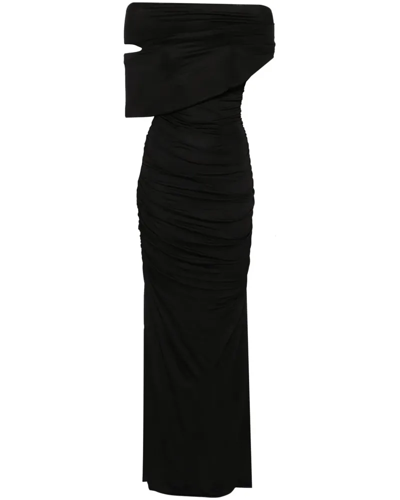 Blumarine Gerafftes Maxikleid - Schwarz Schwarz