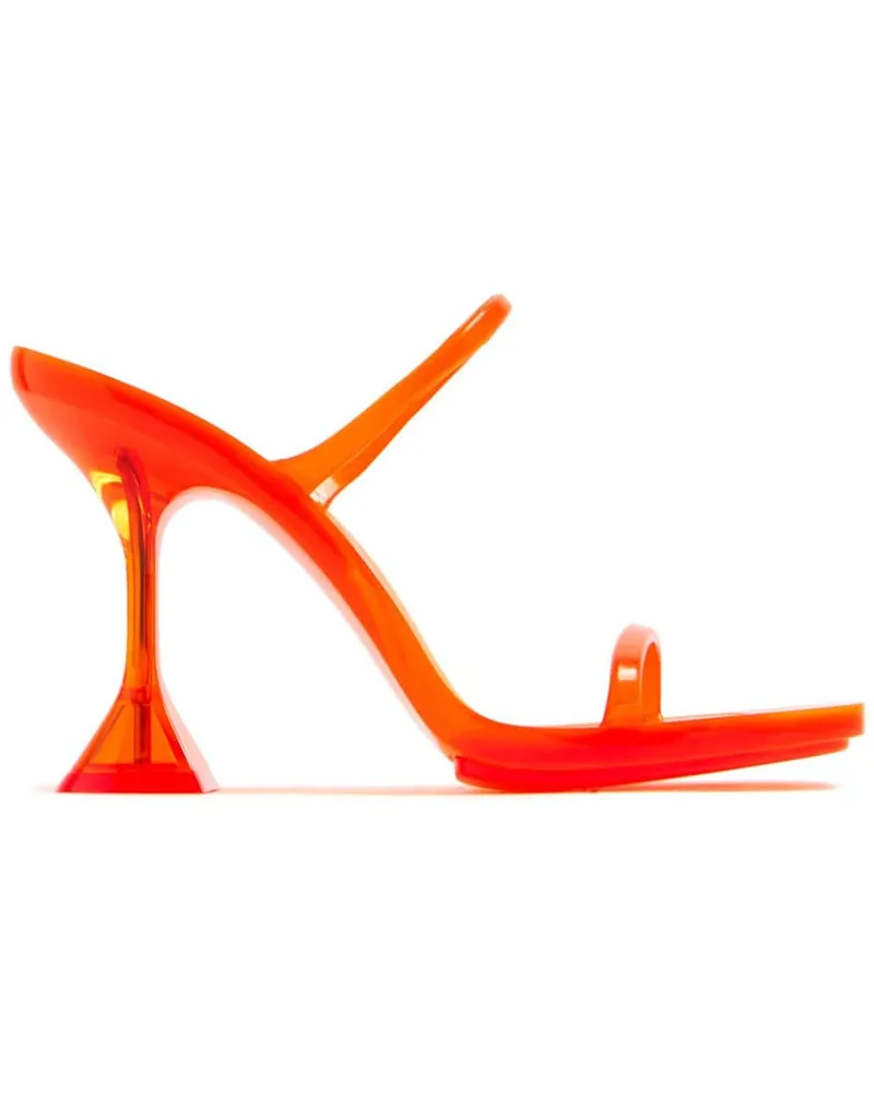 Amina Muaddi Transparente Brito Mules 95mm Orange