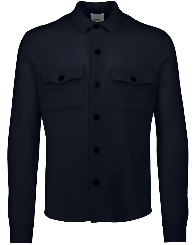 ALLUDE Fein gestricktes Hemd - Blau Blau