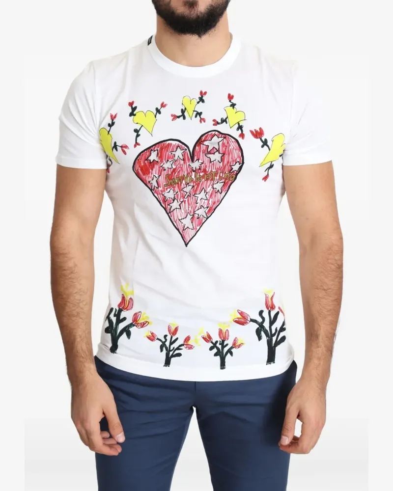 Dolce & Gabbana T-Shirt mit Saint Valentine-Print - Weiß Weiß
