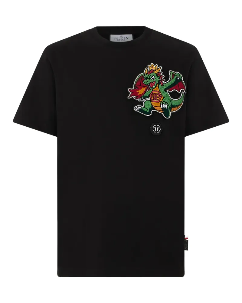 Philipp Plein T-Shirt mit Drachendetail - Schwarz Schwarz