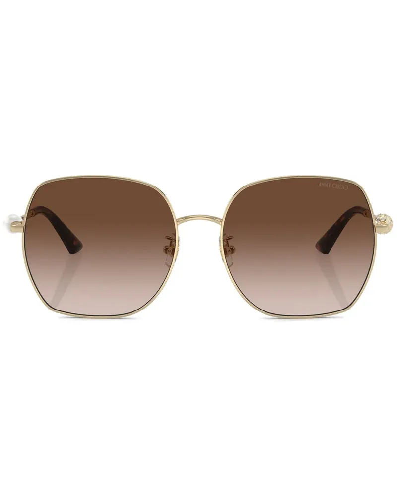 Jimmy Choo Sonnenbrille mit eckigem Gestell - Gold Gold