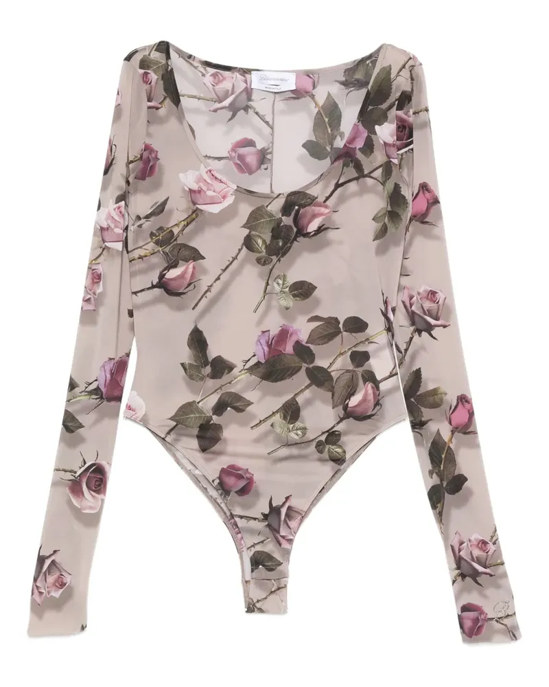 Blumarine Body mit Blumen-Print - Grau Grau