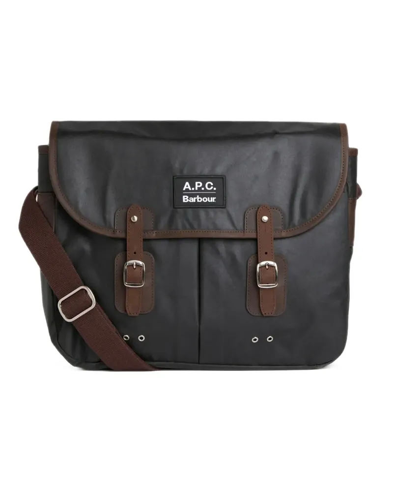 Barbour x A.P.C. Kuriertasche mit Schnallenverschluss - Grün Grün