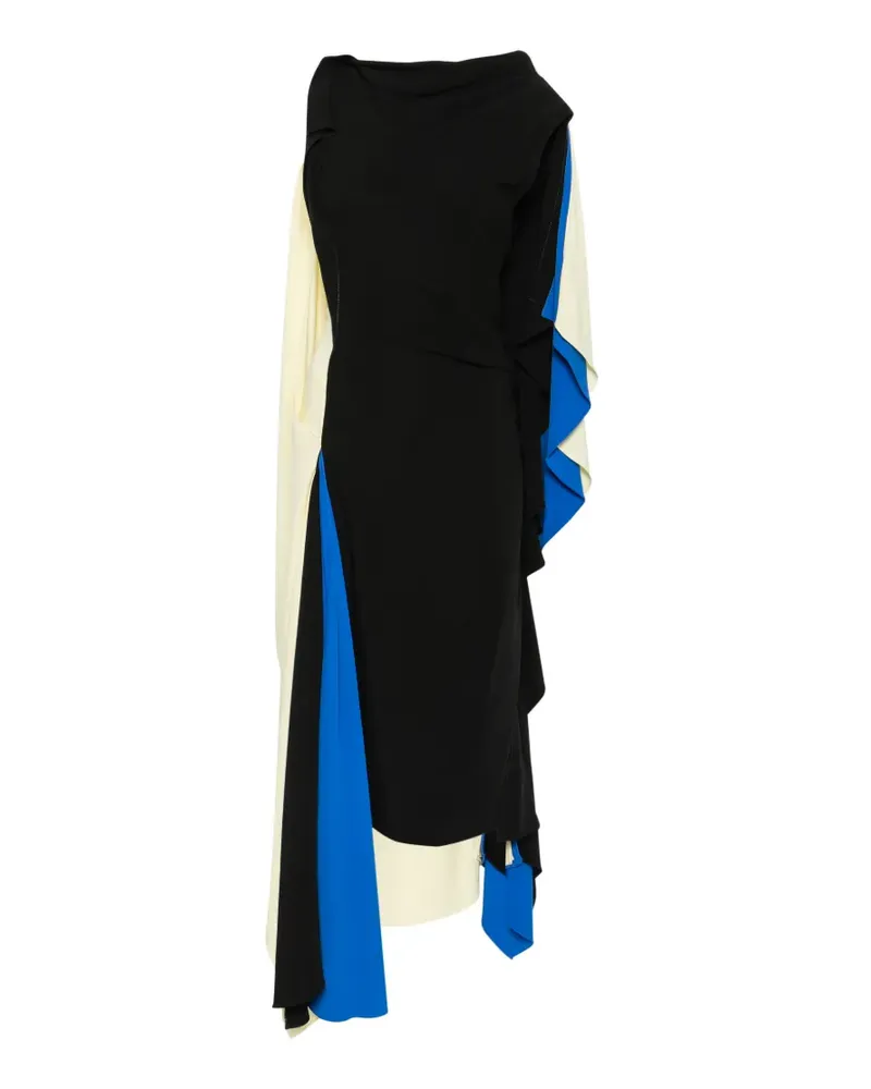 Loewe Maxikleid mit asymmetrischem Saum und Drapierung - Schwarz Schwarz