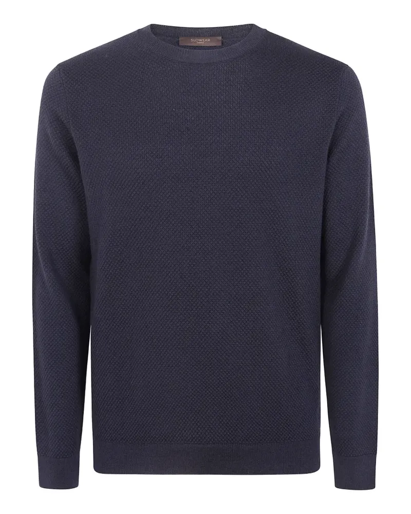 Zanone Pullover aus Waffelstrick - Blau Blau