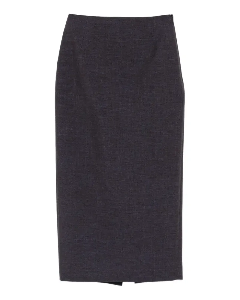 Thierry Mugler rear-slit midi skirt - Blau Blau