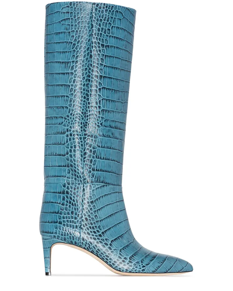 Paris Texas Stiefel mit Kroko-Effekt - Blau Blau