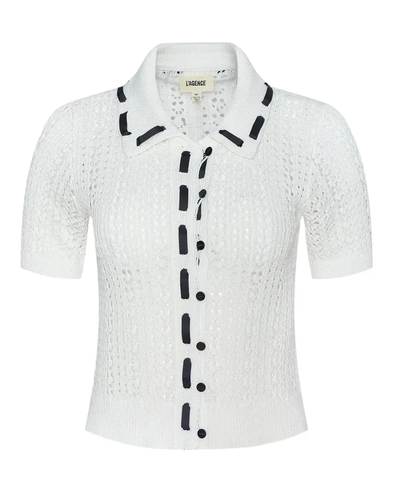 L'Agence Ninette pointelle-knit cardigan - Weiß Weiß
