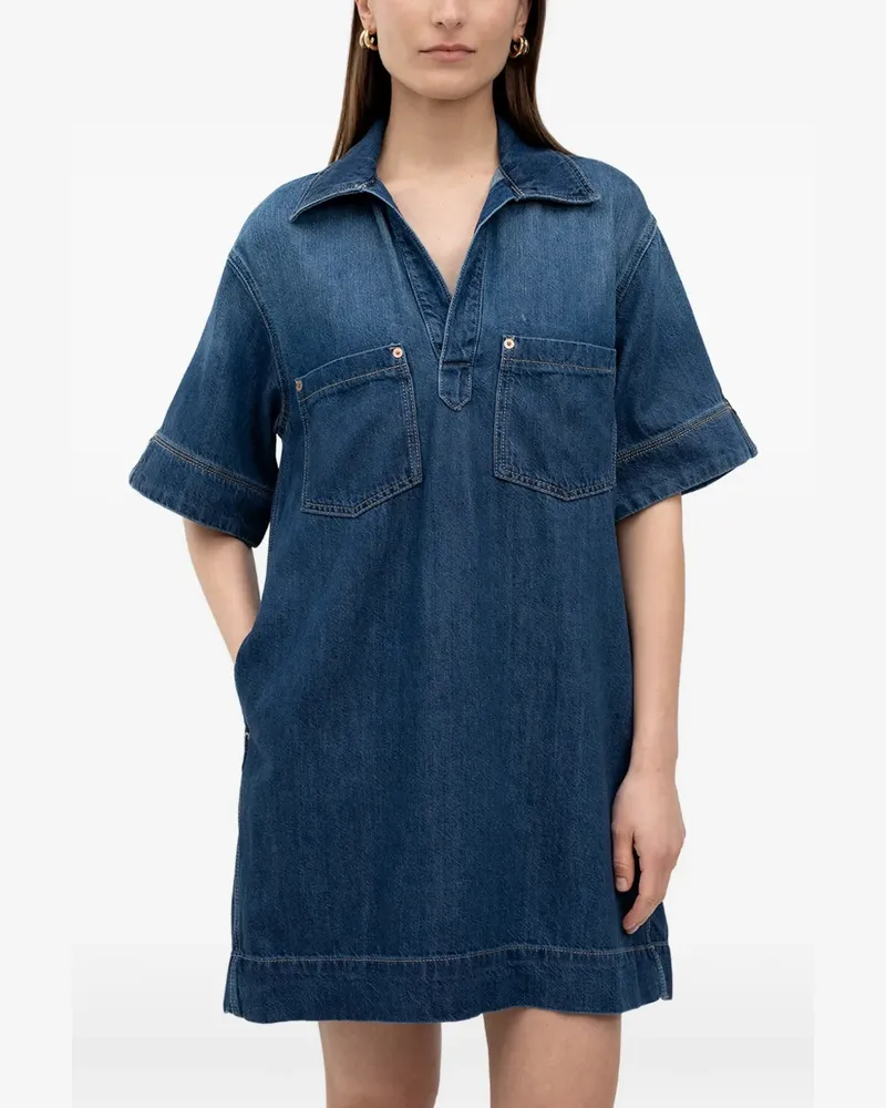 HUGO BOSS chest-pocket denim dress - Blau Blau