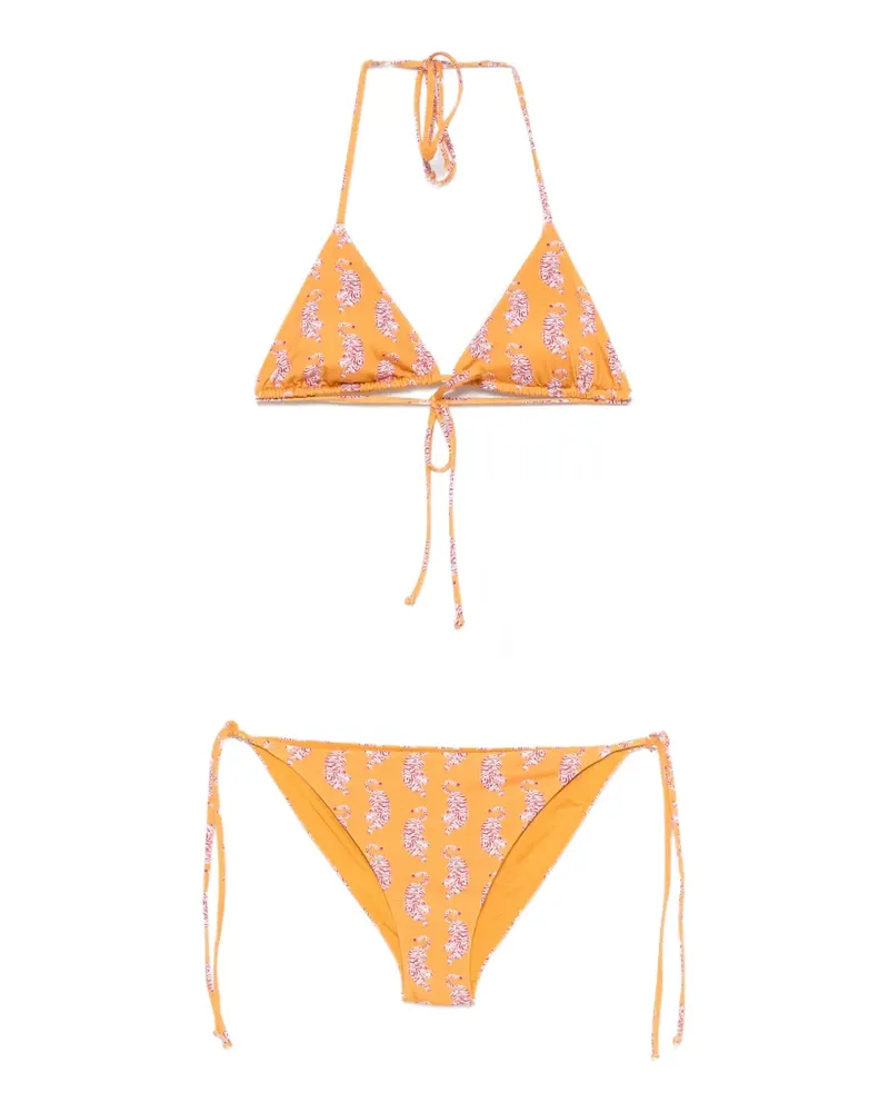 MC2 Saint Barth tiger-print bikini - Orange Orange