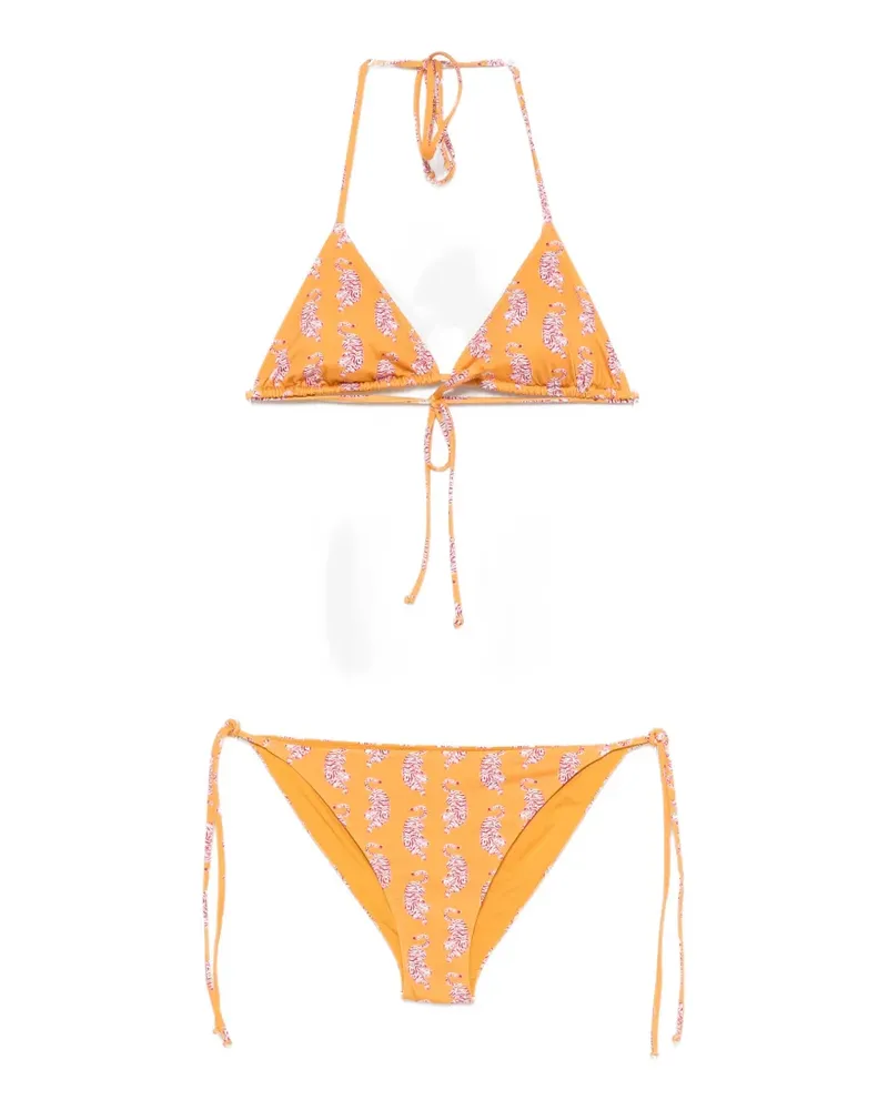 MC2 Saint Barth tiger-print bikini - Orange Orange
