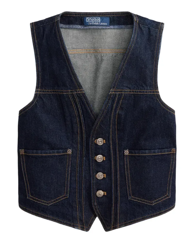 Ralph Lauren Weste mit V-Ausschnitt - Blau Blau