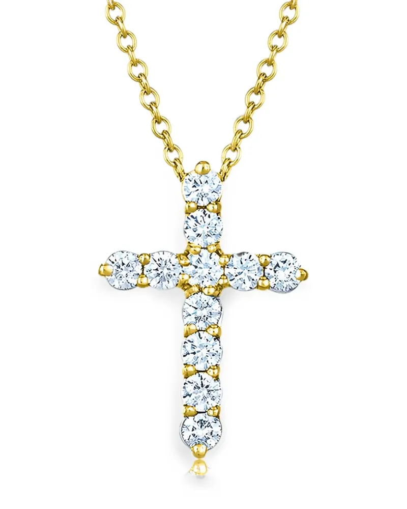 KWIAT Mini Cross diamond cross necklace - Gold Gold