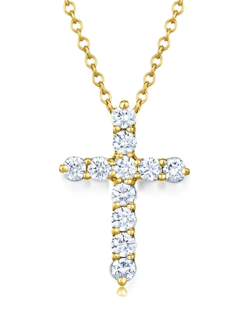 KWIAT Mini Kreuz-Halskette mit Diamant - Gold Gold