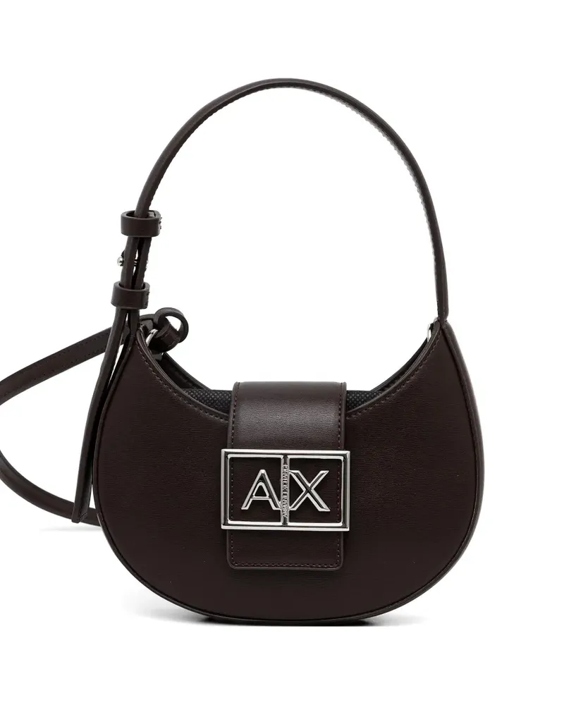 Armani Exchange mini logo-plaque crossbody bag - Braun Braun