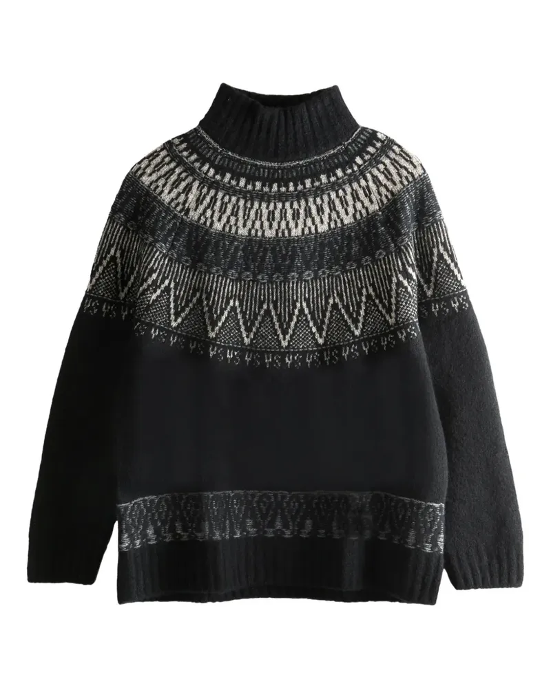 Yohji Yamamoto fairisle high-neck sweater - Schwarz Schwarz