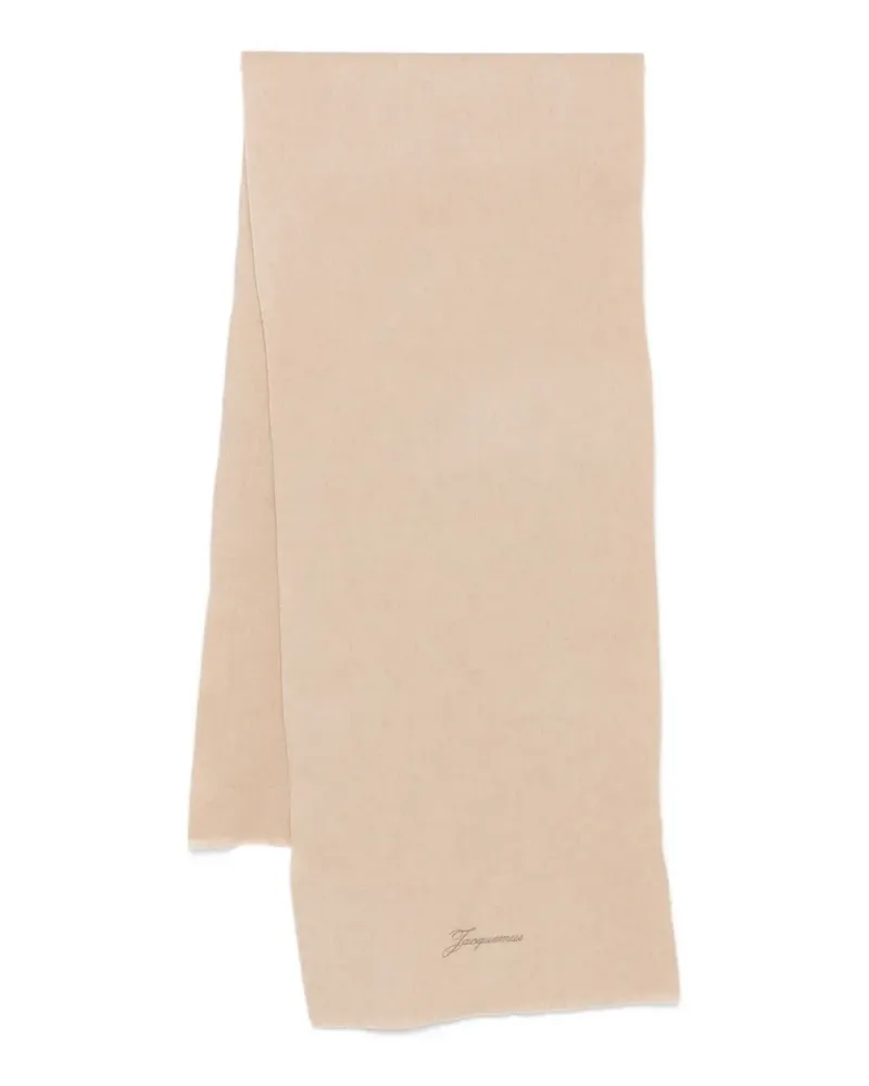 Jacquemus embroidered wool scarf - Nude Nude