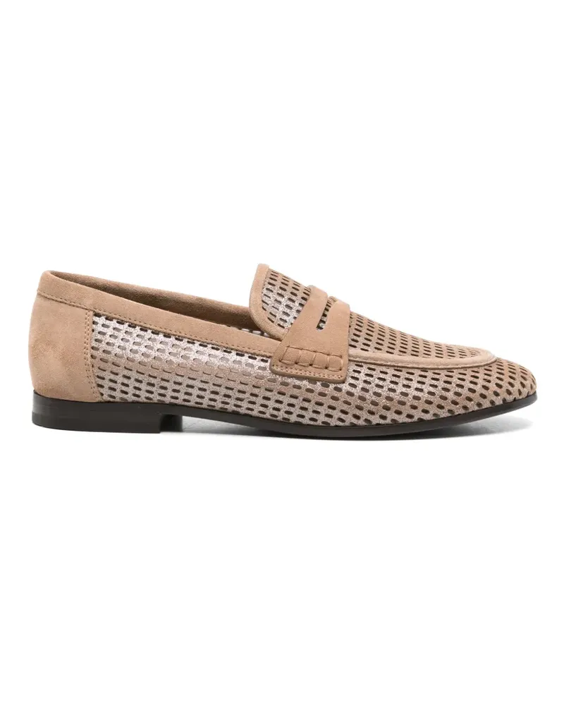 Brunello Cucinelli perforated suede loafers - Nude Nude
