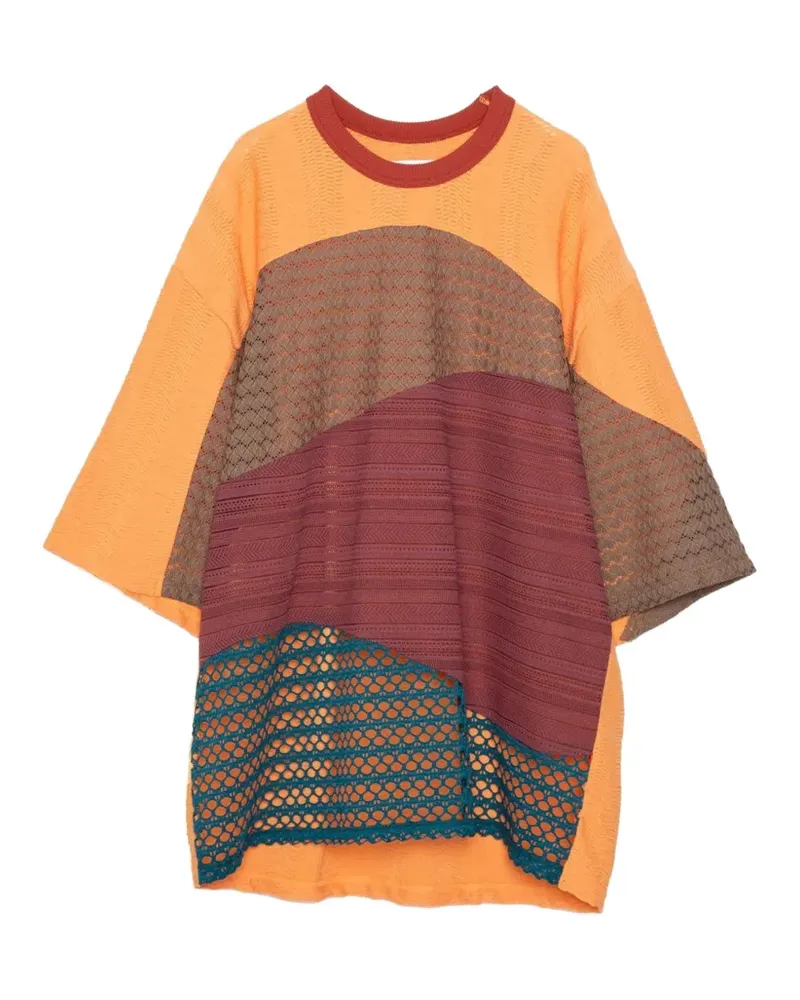 Yoshio Kubo Wave Various Lace S/S T-Shirt - Orange Orange