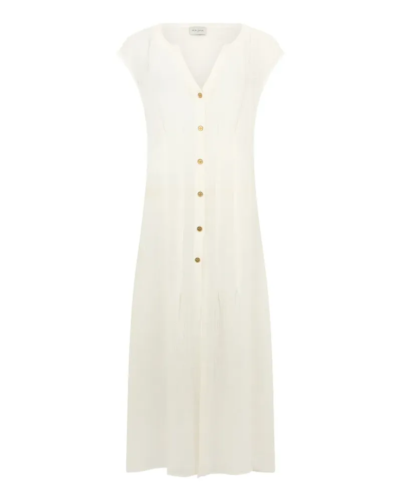 Le Kasha 1918 Acre button-front dress - Weiß Weiß