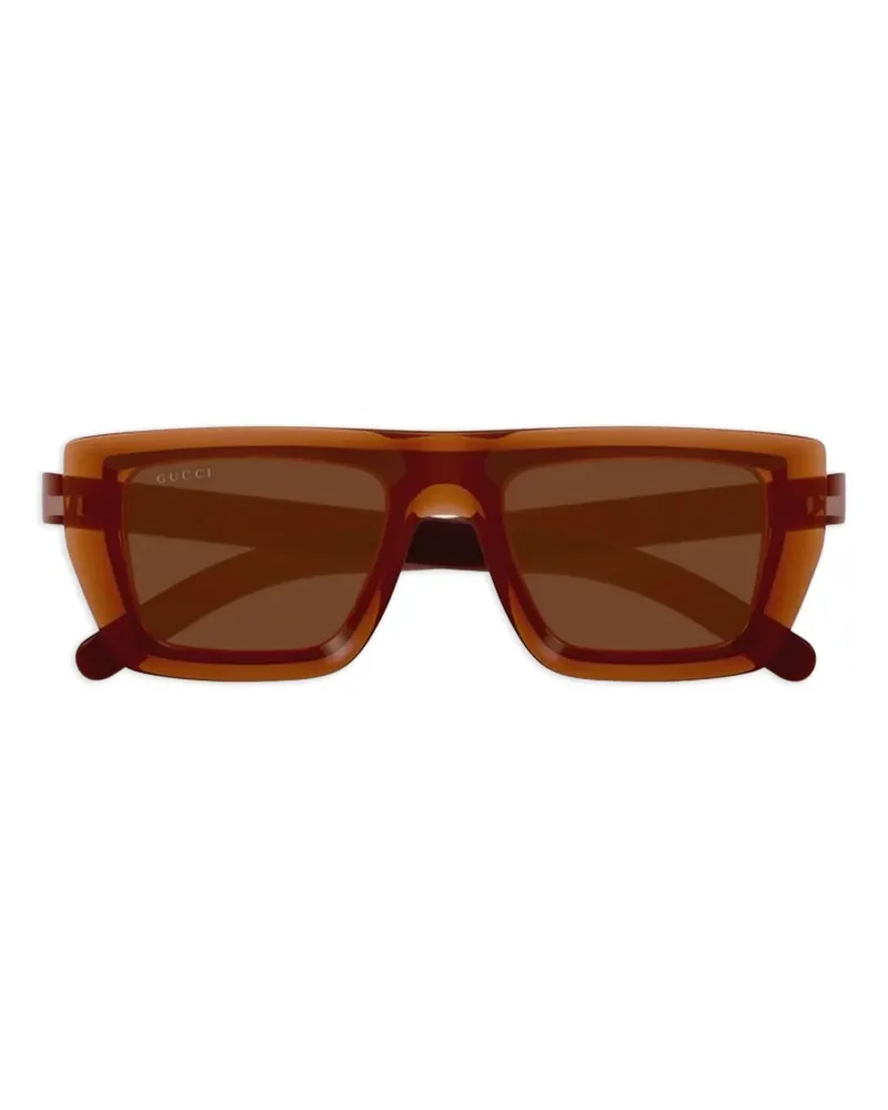Gucci Sonnenbrille mit eckigem Gestell - Braun Braun