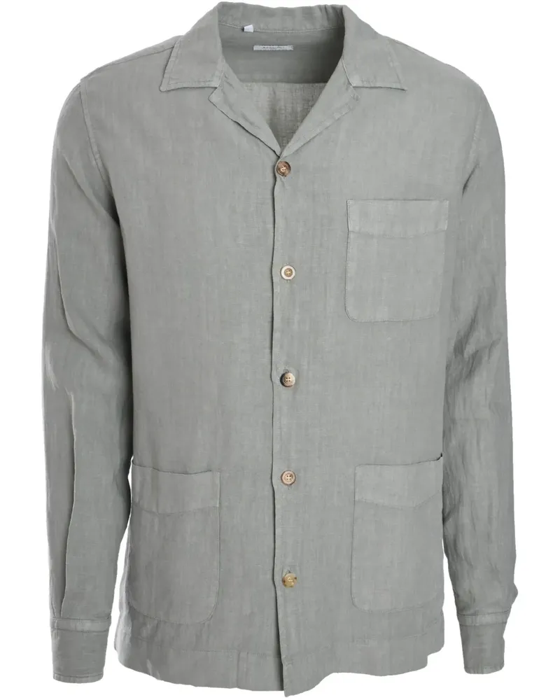 Boglioli Hemdjacke aus Leinen - Grau Grau
