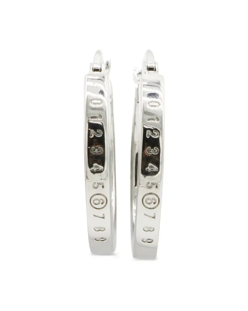 Maison Margiela Numeric-logo hoop earrings - Silber Silber