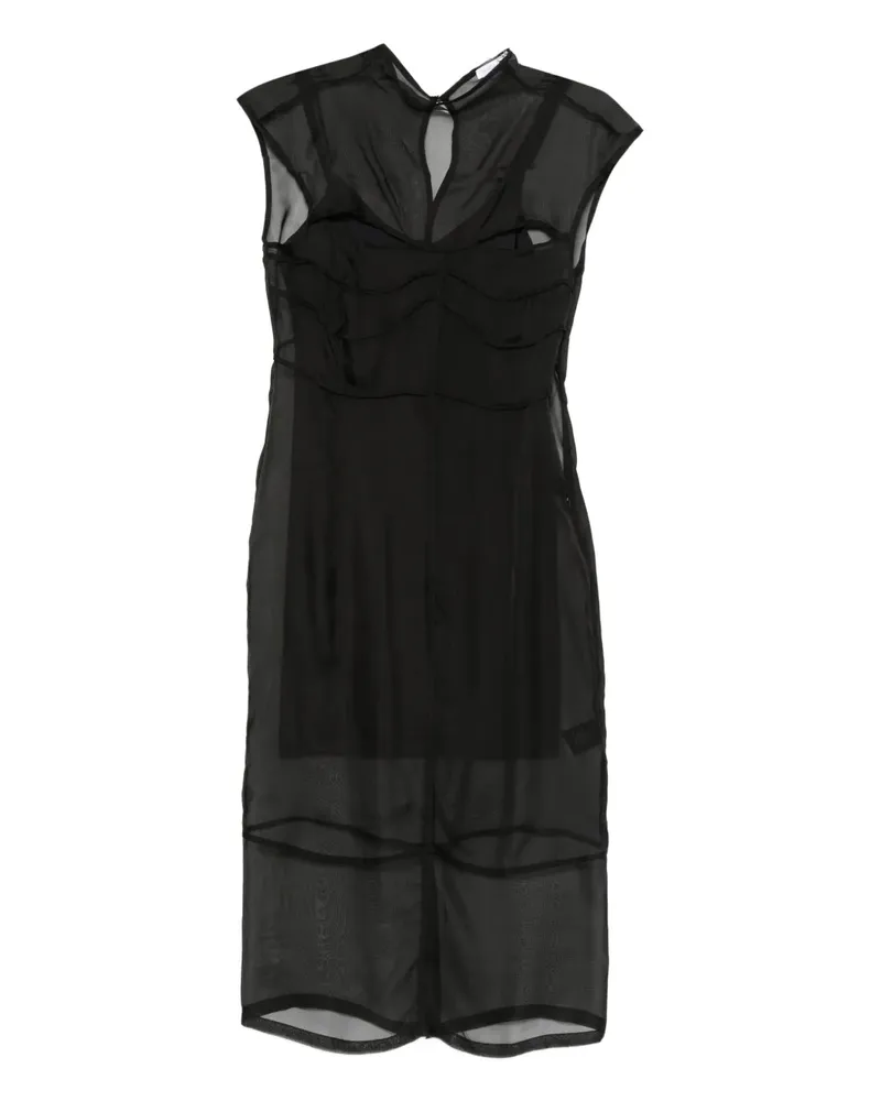 Patrizia Pepe Ärmelloses Midikleid - Schwarz Schwarz